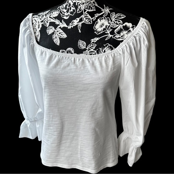 Nation LTD Tops - Nation LTD Stunning shirt long sleeve gorgeous gathering, White Size Medium.